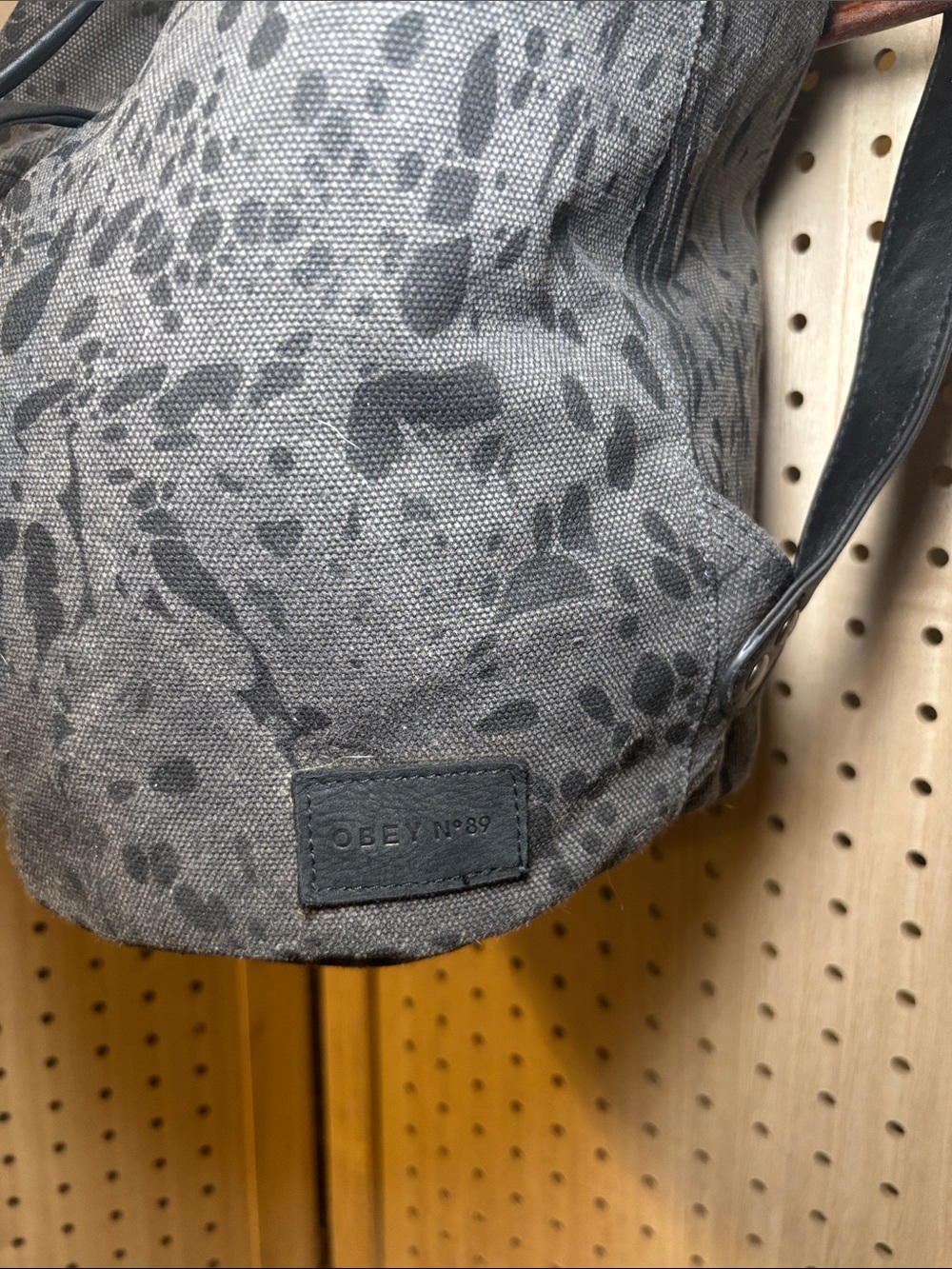 Obey Black Patterned Drawstring Backpack - Picture 2 of 4